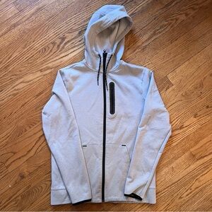 Old Navy Active Light Gray Full-Zip Hoodie with Black Accents